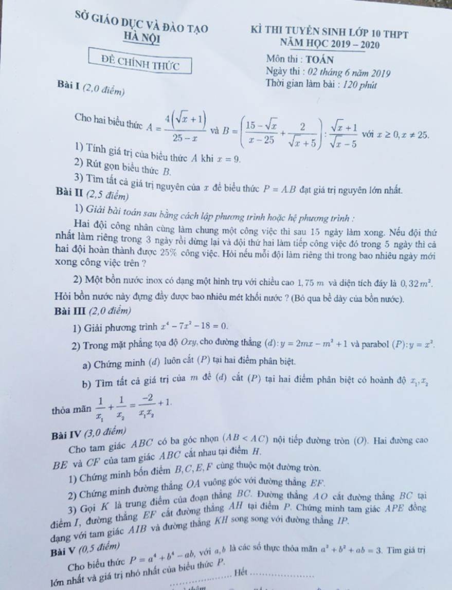 Câu khó nhất đề thi Toán lớp 10: Ù hết cả đầu vẫn không làm được-2