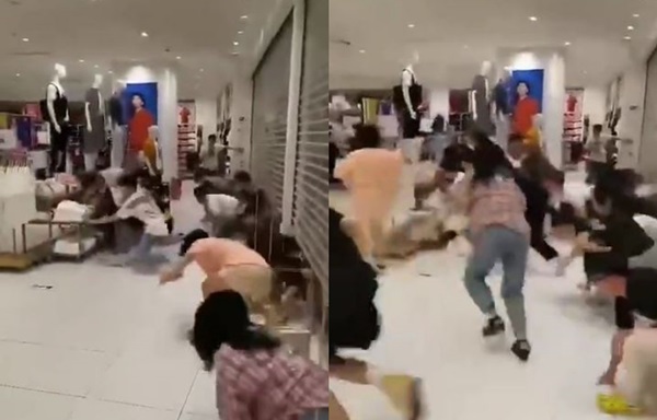Đoạn clip hỗn chiến tại cửa hàng Uniqlo gây sốt MXH, tưởng là bạo loạn nhưng hóa ra chỉ vì lý do này-1