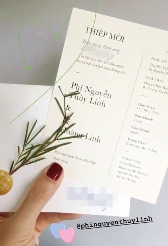 Lộ thiệp cưới của MC Phí Linh, danh tính chú rể khiến ai cũng bất ngờ-2