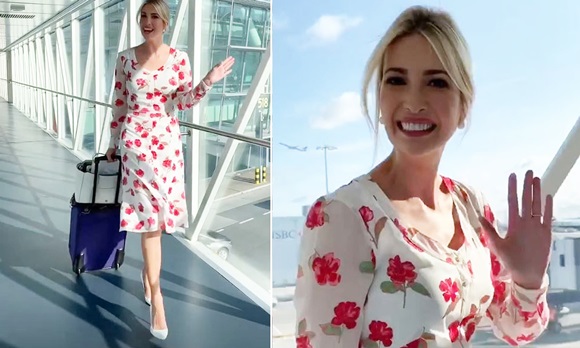 Ivanka Trump gây thương nhớ khi xuất hiện rực rỡ tại sân bay tạm biệt nước Anh, tập đoàn gia đình Tổng thống Mỹ lại gây bão truyền thông-1