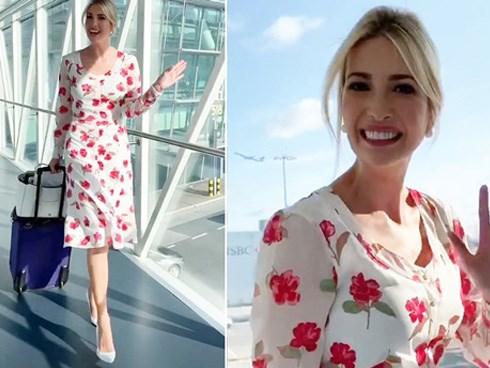 Ivanka Trump gây thương nhớ khi xuất hiện rực rỡ tại sân bay tạm biệt nước Anh, 