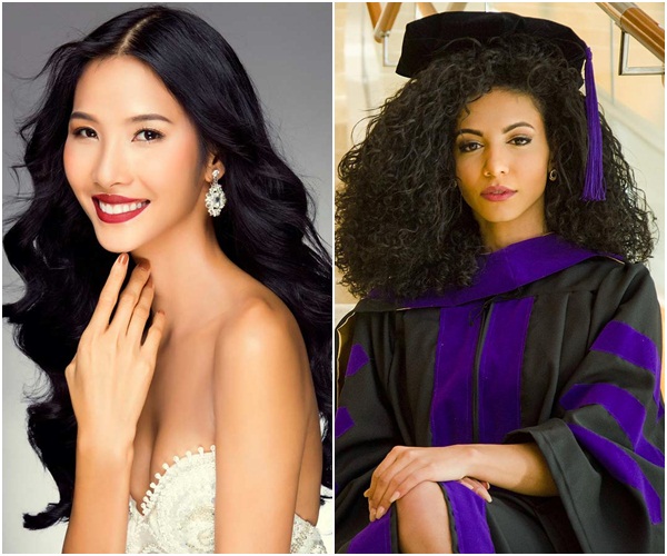 Cuộc chiến váy áo cực gắt của Hoàng Thùy và đối thủ Miss Universe 2019 khi cùng khoác chăn con công-9