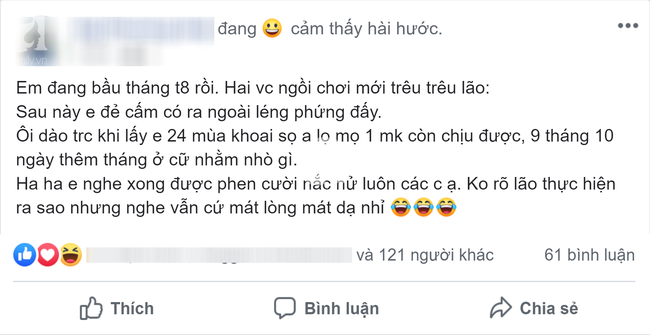 Vợ cảnh báo chồng không được léng phéng trong thời gian cô ở cữ, nào ngờ anh đáp trả 1 câu khiến ai cũng bật cười-1