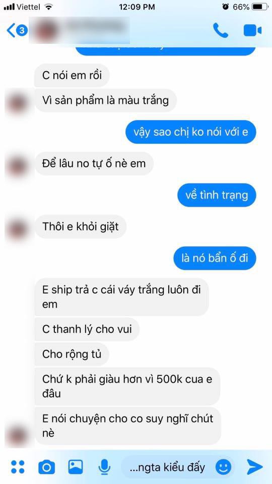 Nữ MC xinh đẹp bị tố thanh lý chiếc váy nhìn như giẻ lau với giá 500k, block không thương tiếc khi khách nhắn tin phàn nàn-4