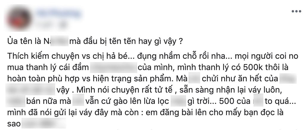 Nữ MC xinh đẹp bị tố thanh lý chiếc váy nhìn như giẻ lau với giá 500k, block không thương tiếc khi khách nhắn tin phàn nàn-6