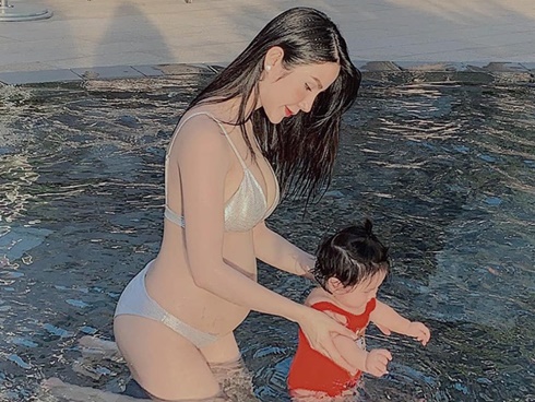 Bầu gần 5 tháng, Diệp Lâm Anh vẫn đẹp đến khó tin khi diện váy 2 dây gợi cảm-5