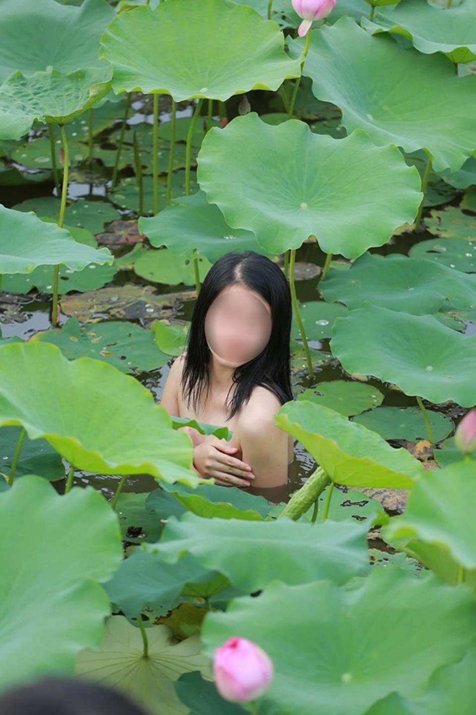 Cuối tuần đã nóng nực, dân mạng lại càng phát rồ vì chị gái nude khoe thân dưới hồ sen-3