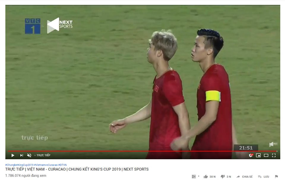 Chung kết King’s Cup 2019 giữa Việt Nam và Curacao đạt lượng người xem cao kỷ lục trên YouTube-1