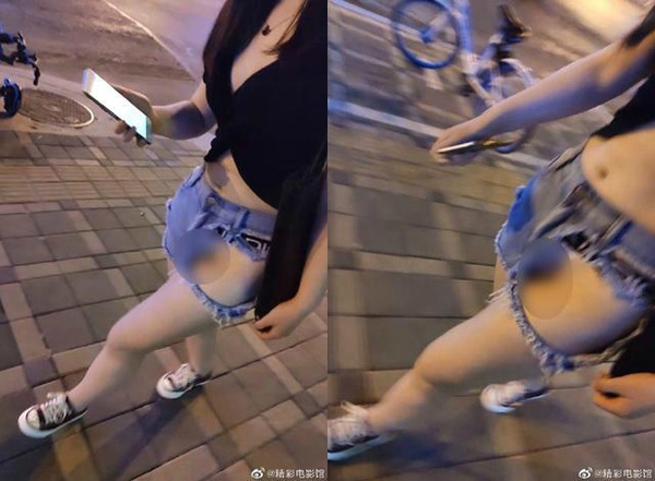 Diện chiếc quần can lộ lộ, cô gái hở toang hoác cả nội y lẫn vùng nhạy cảm-1