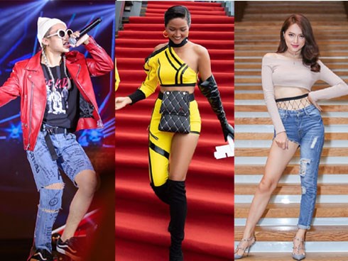 Hương Giang, Sơn Tùng mặc quần 'một mất một còn' bị chê tơi tả nhưng H'Hen Niê lại được khen tới tấp