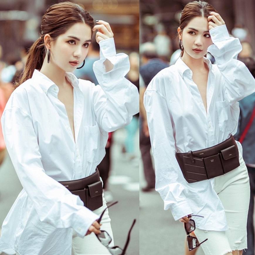 Ngọc Trinh lại diện áo bra khoe đường cong gợi cảm trên đường phố Singapore-9