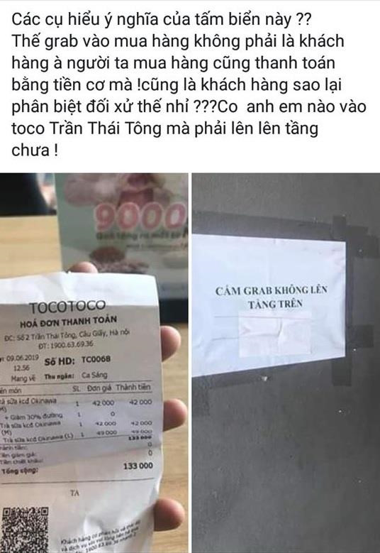 Quán trà sữa cấm tài xế lên tầng bị tố phân biệt đối xử-1