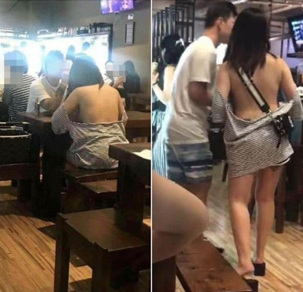 Diện áo trễ tận mông lại không áo ngực, cô gái mặc buông lơi gây bão mạng xã hội-2
