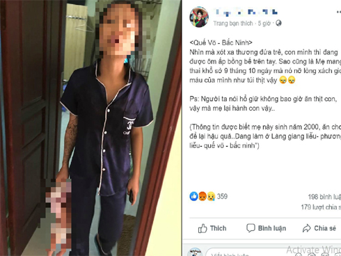 Hé lộ danh tính người mẹ trẻ xăm trổ xách lủng lẳng con mới 18 ngày tuổi-2