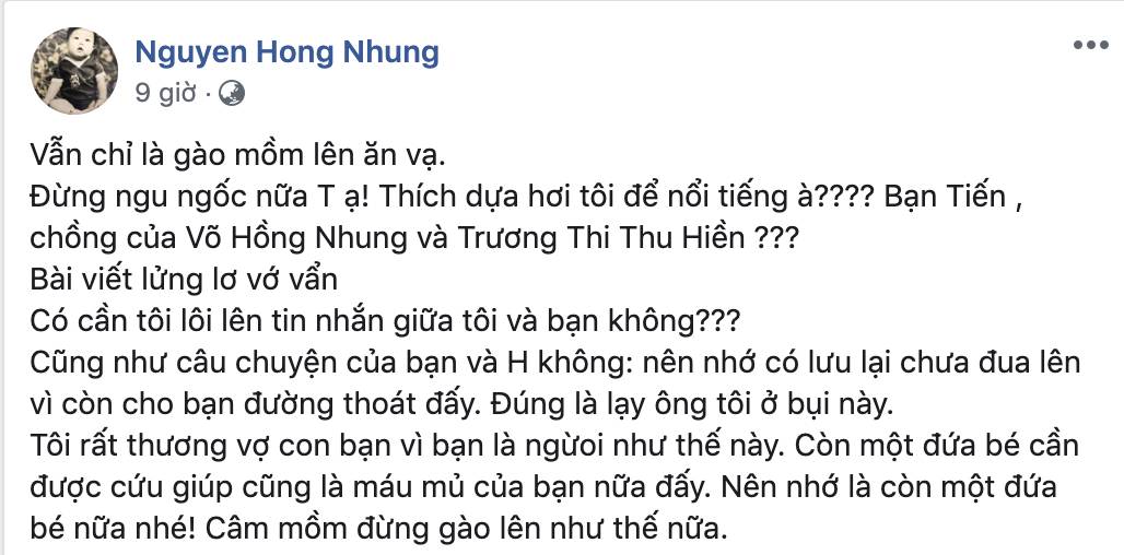 Nguyễn Hồng Nhung - bà xã Xuân Bắc bất ngờ bị tố đã bôi nhọ, sỉ nhục người khác, nếu không dừng lại sẽ khởi kiện-8