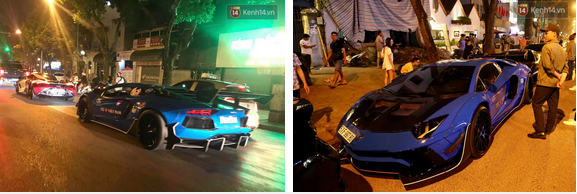 Dàn siêu xe hơn 300 tỷ rầm rộ tụ họp trên đường phố Hà Nội, Cường Đô La và vợ cũng xuất hiện với chiếc Audi R8V10-3