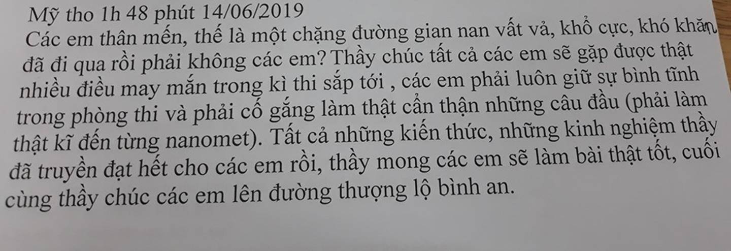 Tâm thư thầy giáo Tiền Giang gửi cho học trò lớp 12: Kiến thức thầy truyền đạt hết rồi, việc còn lại là của các em...-1
