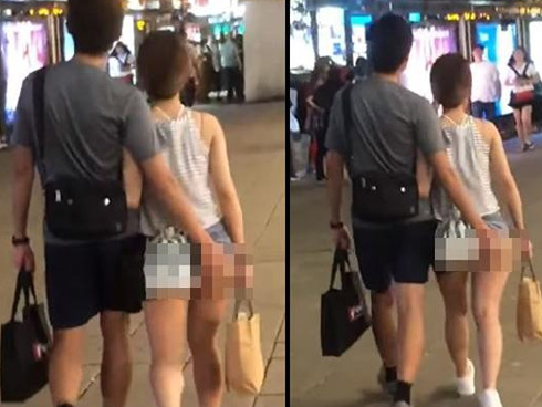 Cô gái ngồi chờ tàu với chiếc váy mặc như không, hở từ lưng đến mông gây bão MXH-2