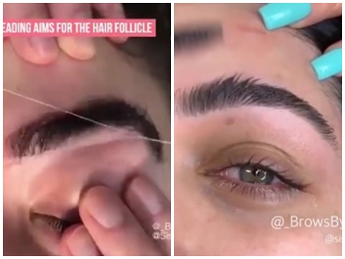 Phương pháp tỉa lông mày đỉnh cao nhất mọi thời đại: Không cần dao cạo, chỉ cần 2 sợi chỉ-1