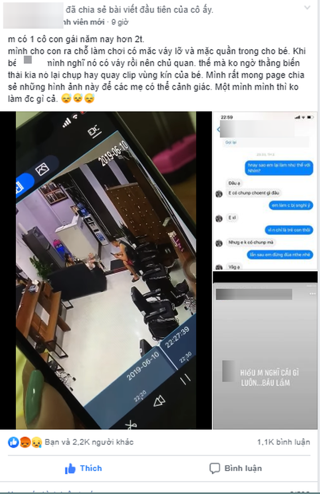 Mẹ trẻ bức xúc tố gã đàn ông dí sát điện thoại vào vùng kín của con gái 2 tuổi rồi bảo có chụp choẹt gì đâu-2