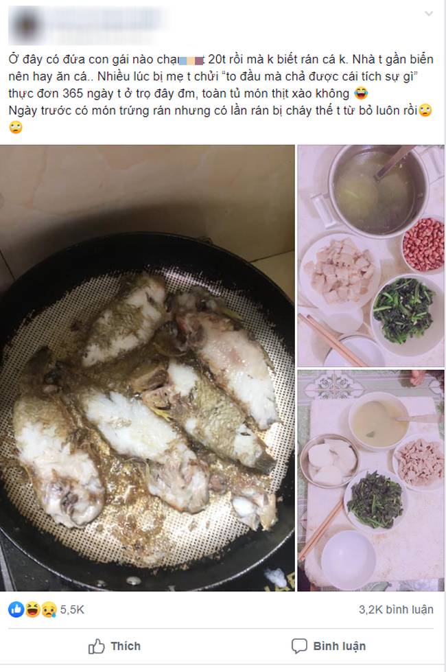 Cô gái tự thú đoảng hết phần thiên hạ khi rán cá không thành, dân mạng phát hờn khi thấy 1 chi tiết-1