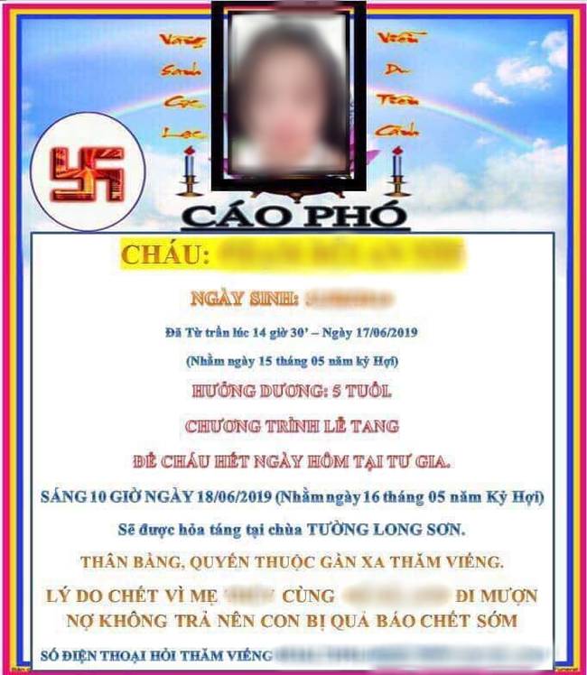 Ghép ảnh bé gái 5 tuổi vào cáo phó để đòi nợ, công ty tài chính nổi tiếng bị lên án dữ dội-2