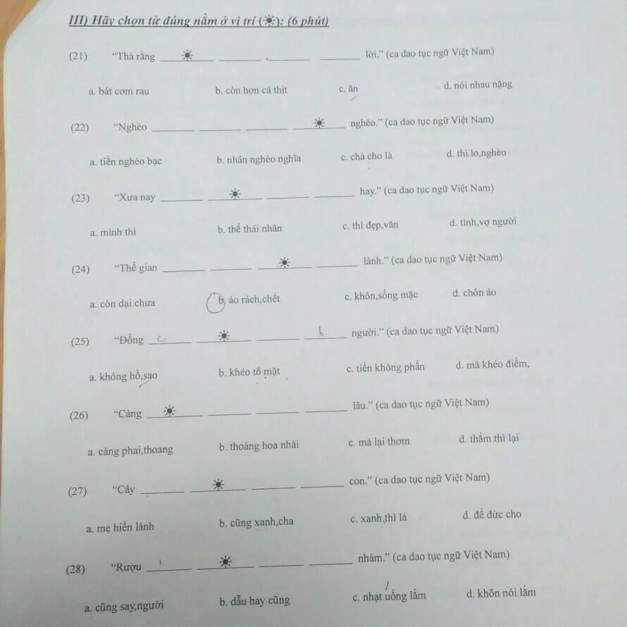 Đề thi Tiếng Việt thử tài ca dao tục ngữ dành cho người nước ngoài khiến dân mạng vò đầu bứt tai không làm được-1