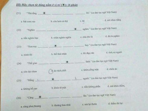 Đề thi Tiếng Việt thử tài ca dao tục ngữ dành cho người nước ngoài khiến dân mạng vò đầu bứt tai không làm được