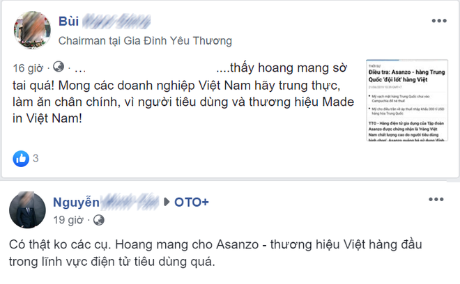 Người tiêu dùng nói gì trước tin Asanzo bị tố” hàng Trung Quốc đội lốt hàng Việt?-2