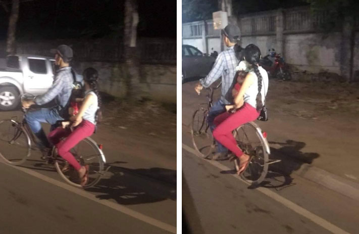 Bức ảnh cả gia đình chở nhau trên chiếc xe đạp cũ khiến dân mạng tranh luận rôm rả: Có hay không hạnh phúc trong cái nghèo?-1