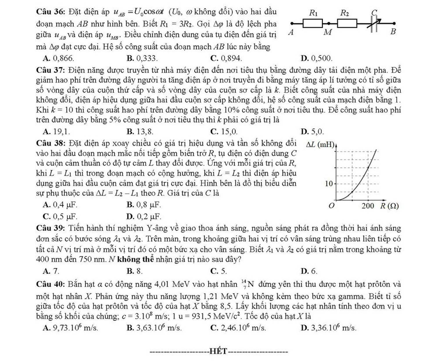 Đề thi THPT Quốc gia 2019 môn Vật Lý-4