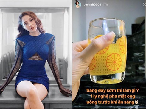 Không chạy theo nước ép cần tây, Bảo Anh lại chọn loại đồ uống này để uống trước khi ăn sáng