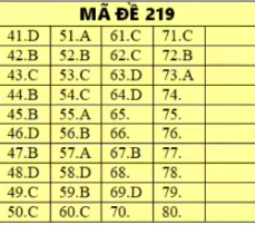 Đáp án đề thi môn Hoá học THPT quốc gia 2019 (tất cả 24 mã đề)-5