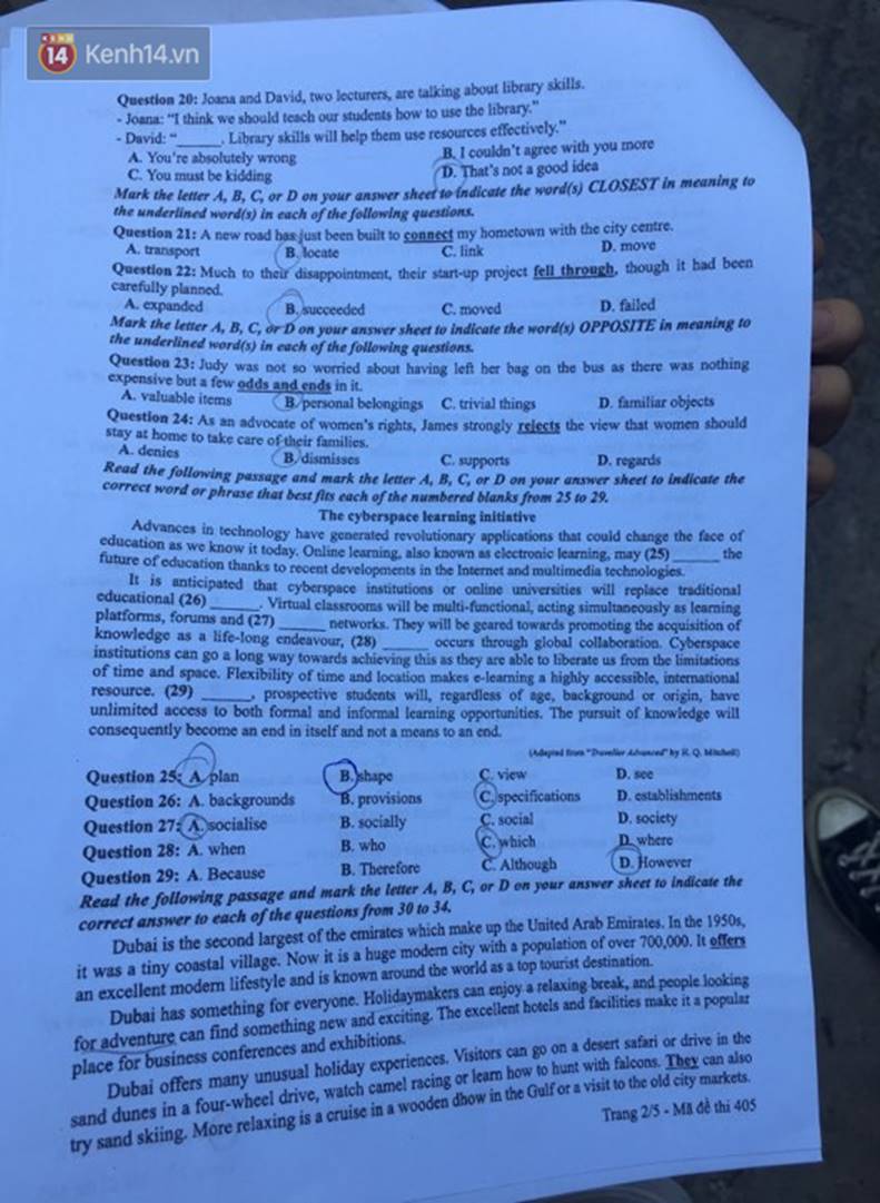 Đề thi môn Tiếng Anh THPT quốc gia 2019: Dễ bất ngờ, thí sinh nào cũng tự tin trên 7, 8 điểm!-2