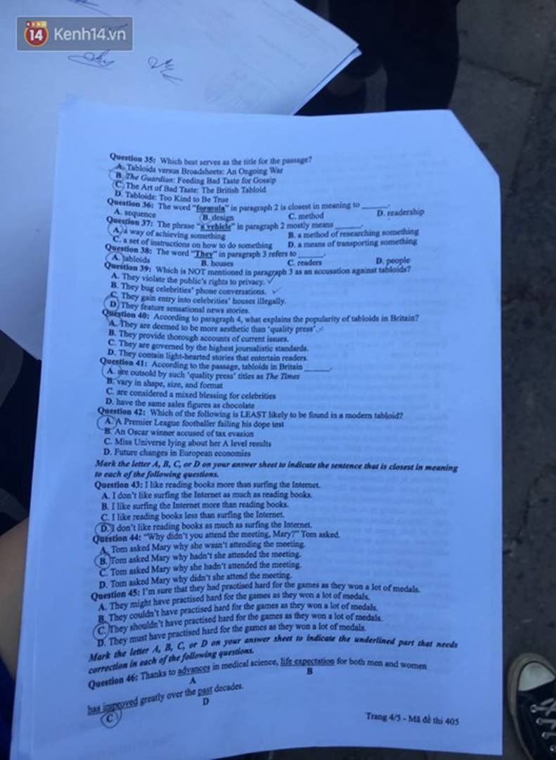 Đề thi môn Tiếng Anh THPT quốc gia 2019: Dễ bất ngờ, thí sinh nào cũng tự tin trên 7, 8 điểm!-4