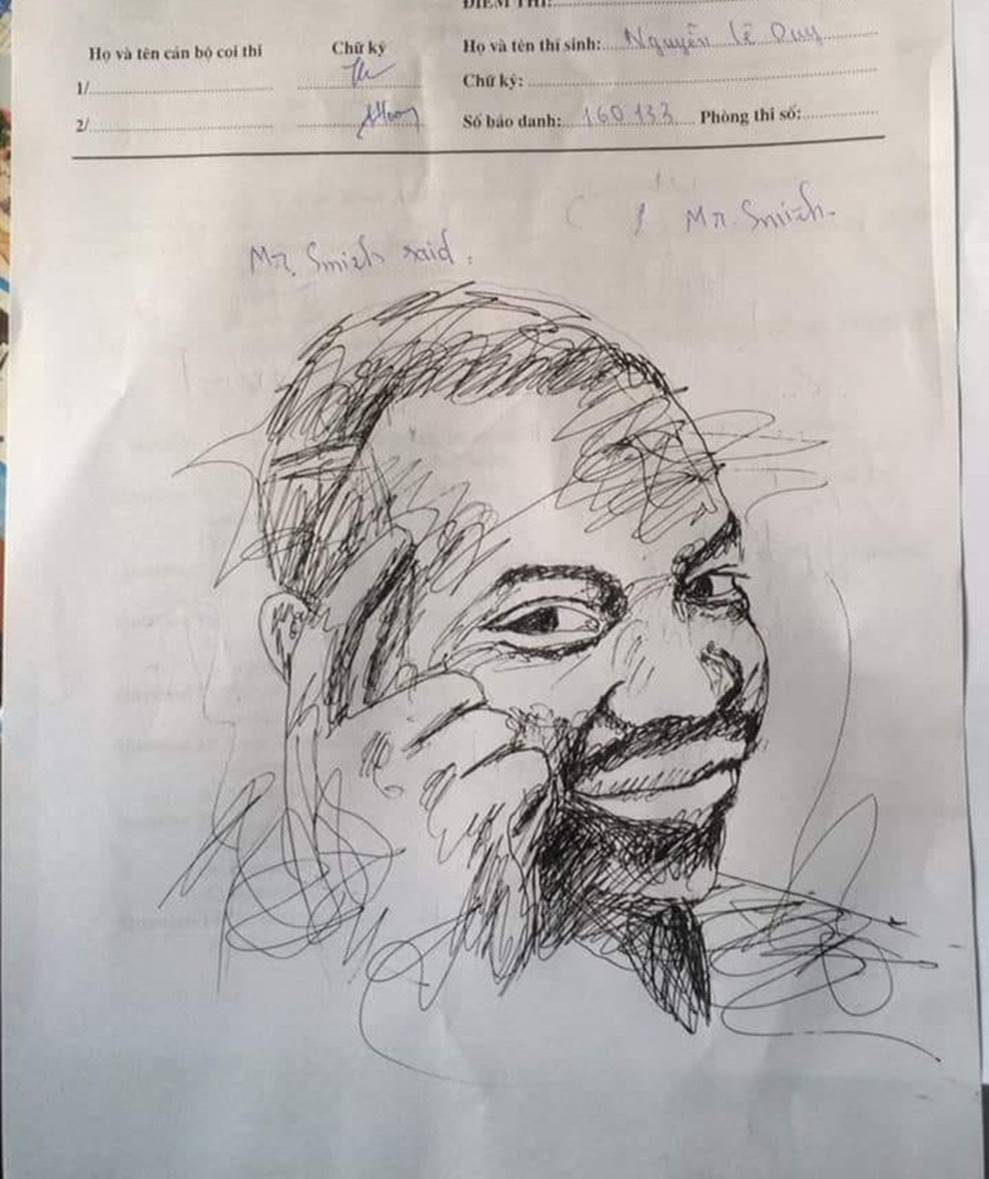 Đề khó không làm được bài, sĩ tử dành hết thời gian tạo ra những siêu phẩm hội hoạ trên giấy nháp-1