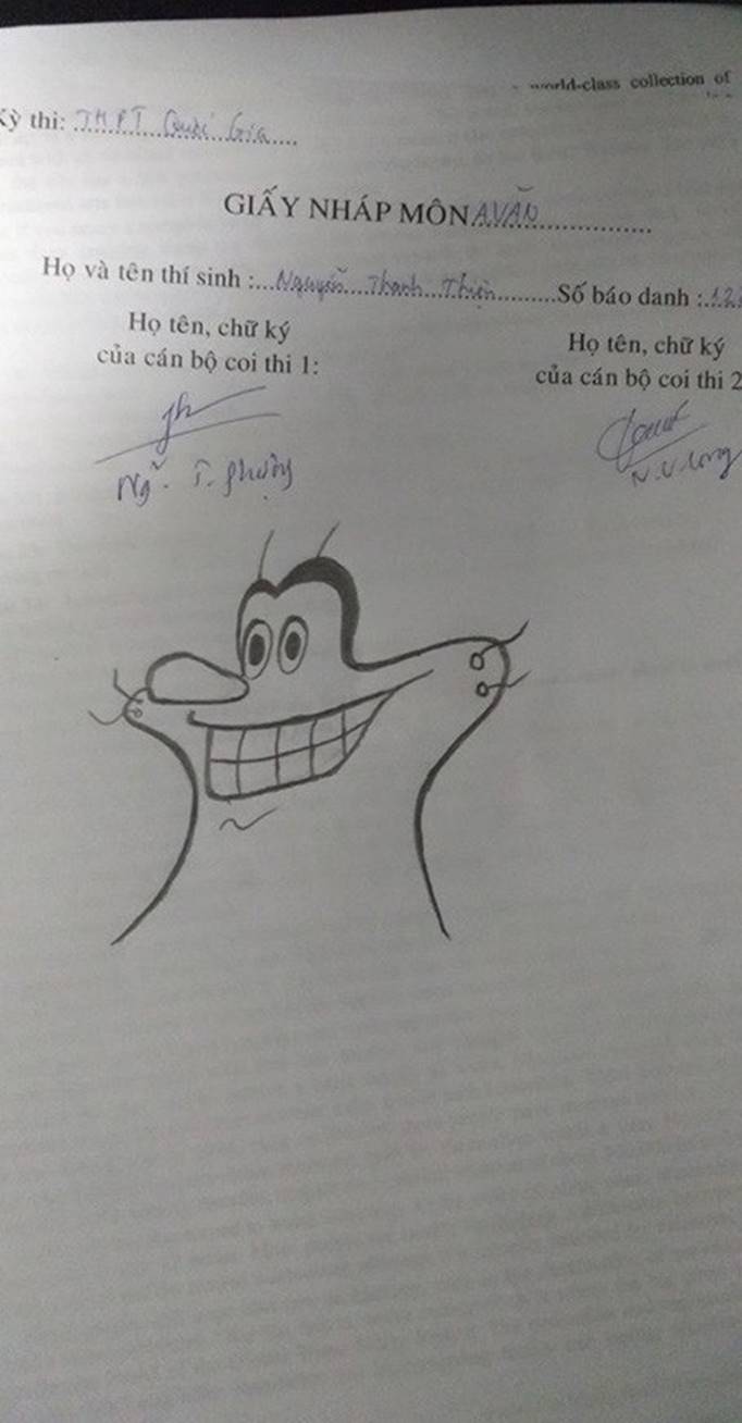 Đề khó không làm được bài, sĩ tử dành hết thời gian tạo ra những siêu phẩm hội hoạ trên giấy nháp-8