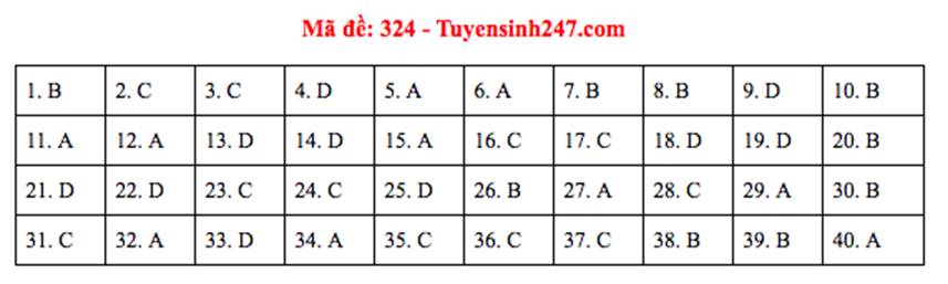 Đáp án đề thi Lịch sử THPT Quốc gia 2019 (tất cả mã đề)-4