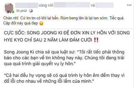 Cặp đôi cổ tích Song Joong Ki - Song Hye Kyo ly hôn, team bỉm sữa đau lòng, mẹ 4 con Hằng Túi cũng tiếc vật vã-4