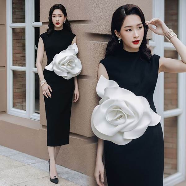 Hoa hậu Đặng Thu Thảo đẹp yêu kiều với sắc đen bí ẩn-2