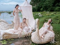 3 mẫu Việt mặc xuyên thấu chụp ảnh giữa hồ sen