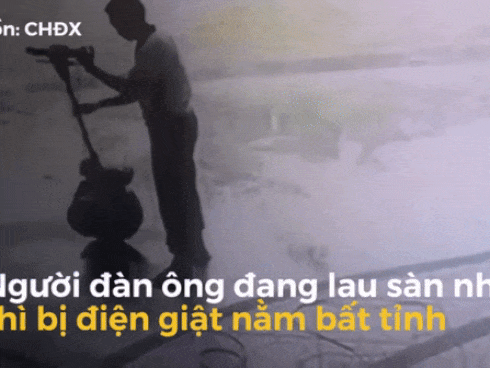 Người đàn ông bị điện giật khi lau nhà