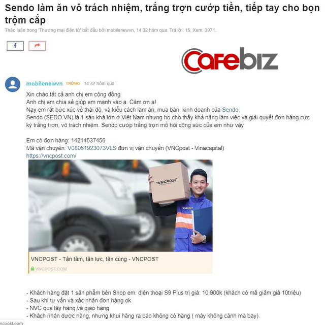 Khách mua điện thoại Samsung S9 nhưng nhận được hộp không: Shop tố Sendo làm ăn vô trách nhiệm, Sendo yêu cầu bằng chứng-1