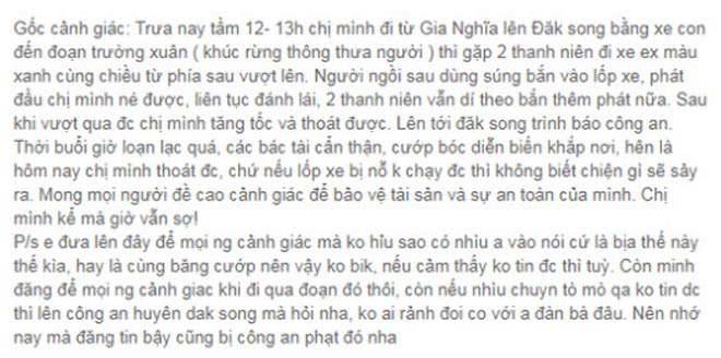 Nữ tài xế bị cướp bắn 2 phát trên đường Hồ Chí Minh?-2