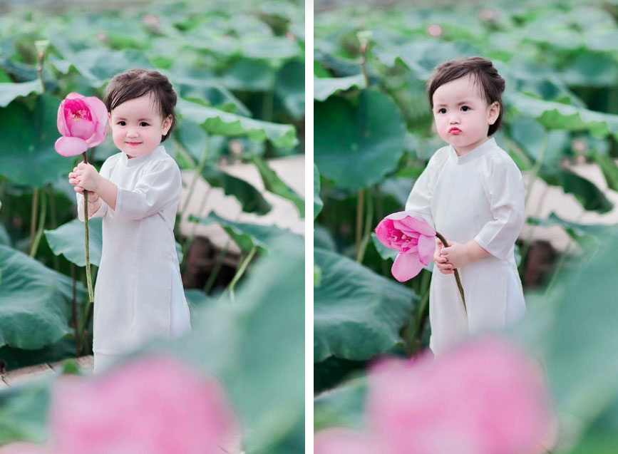 Mùa sen thị phi đã qua, hội chị em lại tan chảy với thiếu nữ má phính cao 80cm diện áo dài xinh như búp bê-4