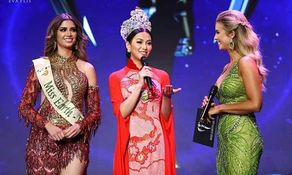 Hoa hậu Phương Khánh diện áo dài lộng lẫy dự đêm chung kết Hoa hậu Trái đất Mỹ-8