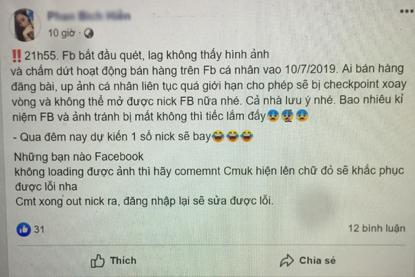 Thông tin cấm bán hàng online trên Facebook cá nhân là giả mạo-2