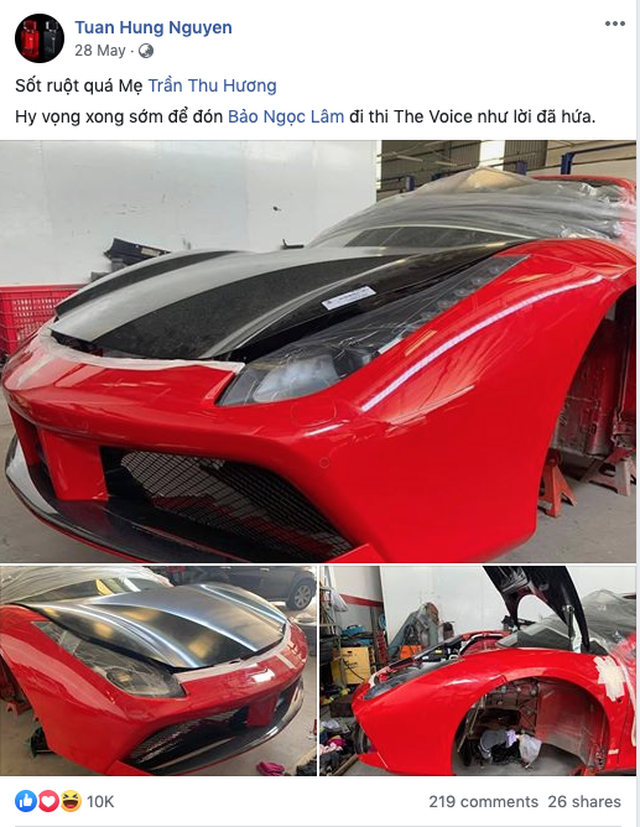 Siêu xe Ferrari từng bị tai nạn nát đầu của ca sĩ Tuấn Hưng giờ ra sao?-2