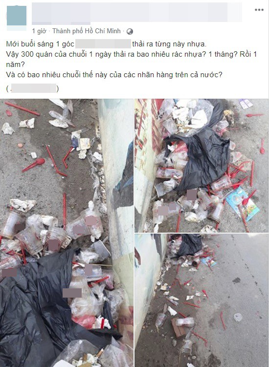 Xôn xao hình ảnh núi cốc nhựa thải ra trong buổi sáng của chuỗi cà phê 300 cửa hàng nổi tiếng ở Sài Gòn-1