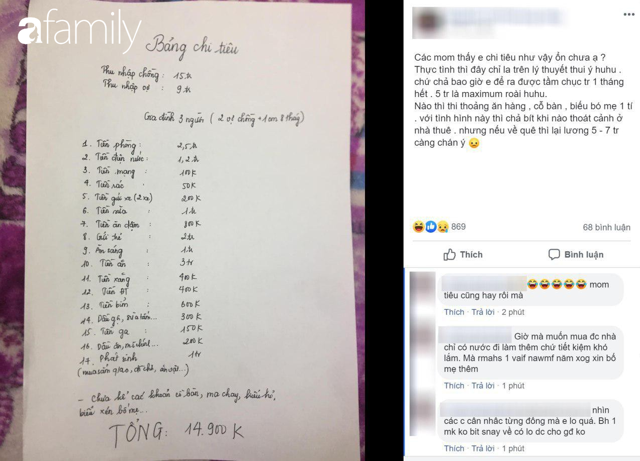 Thu nhập 24 triệu/tháng mẹ trẻ vẫn than khi nào mới mua được nhà, chị em nhìn bảng chi tiêu lập tức đưa lời khuyên-1